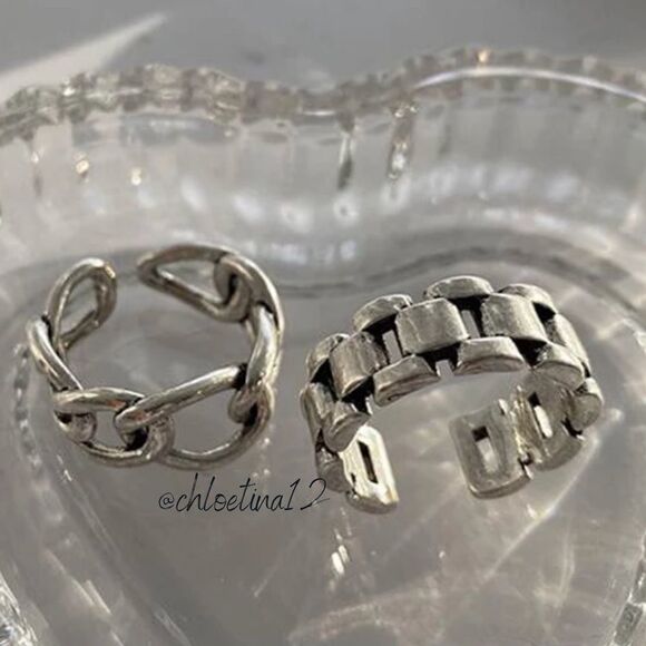 #16 SET of Two 925 Sterling Silver Rings - Picture 2 of 4